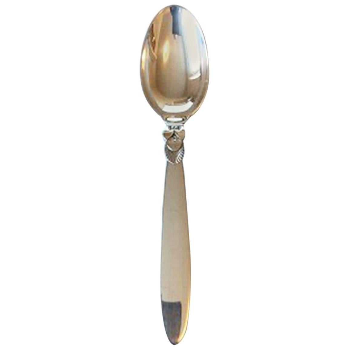 Georg Jensen Sterling Silver Cactus Dinner Spoon #001 For Sale