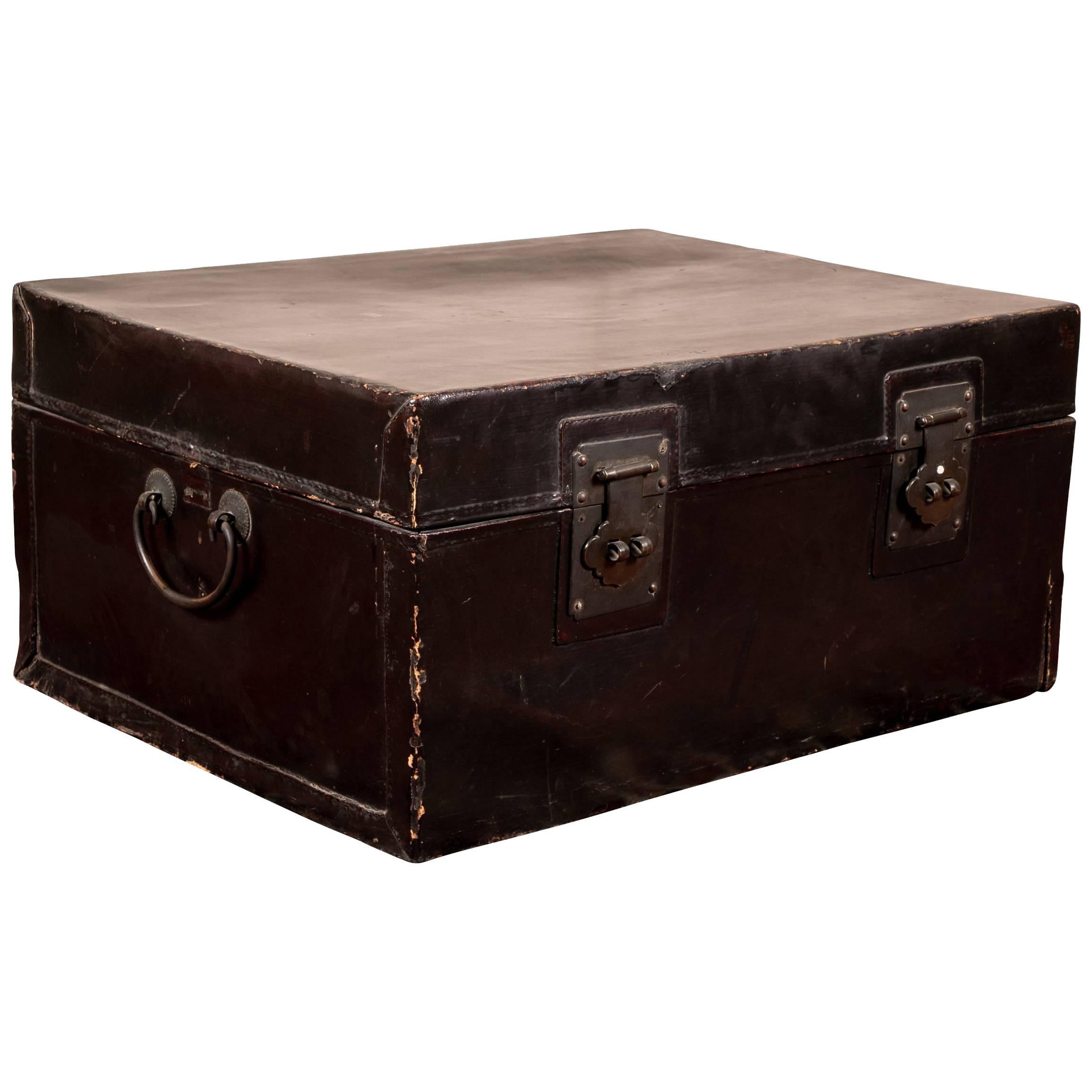 Antique Chinese Double Lock Trunk as a Coffee Table