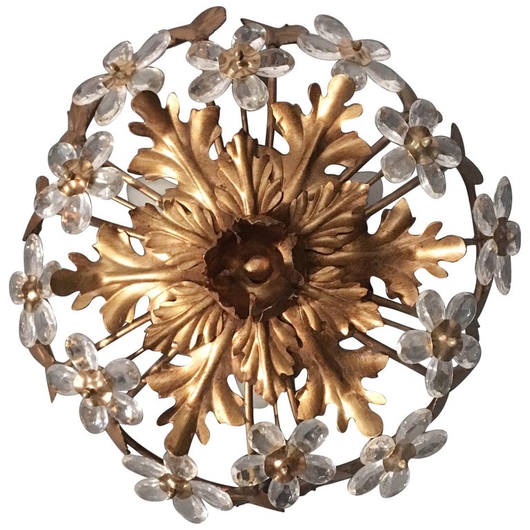 Floine Glass Flower Flush Ceiling Light For At 1stdibs Floine Glass Flower Flush Ceiling Light For
