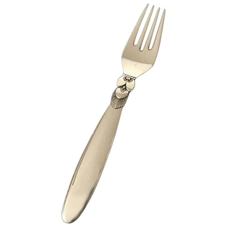 Georg Jensen Sterling Silver Cactus Luncheon Fork #022