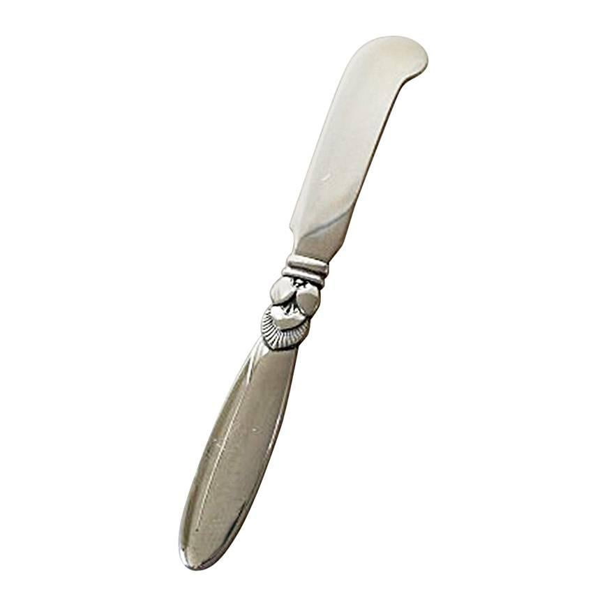 Georg Jensen Sterling Silver Cactus Butter Spreader No 046 For Sale