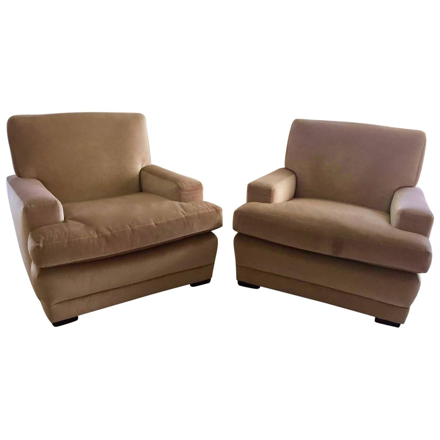 Pair of Vintage Club Chairs in the Style of Jean Michel Frank