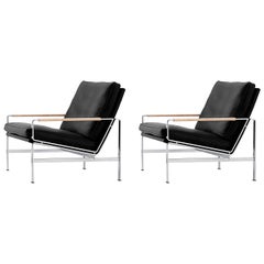 Black Leather FK 6720 Easy Chairs