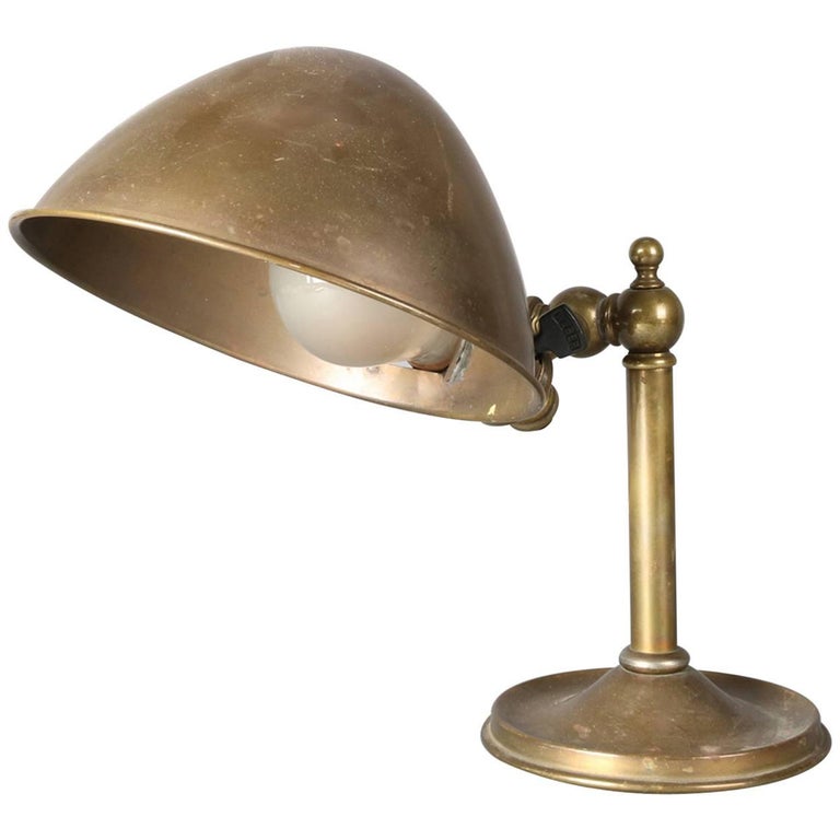 Antique Brass Bradley and Hubbard School Industrial Adjustable Desk