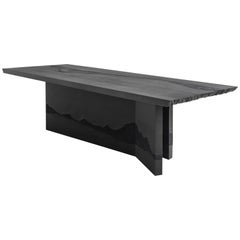 Y Dining Table, Black Cement and Black Silica by Fernando Mastrangelo