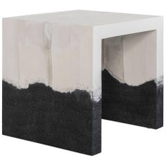 Hauser Side Table, Raw Cement and Black Silica by Fernando Mastrangelo