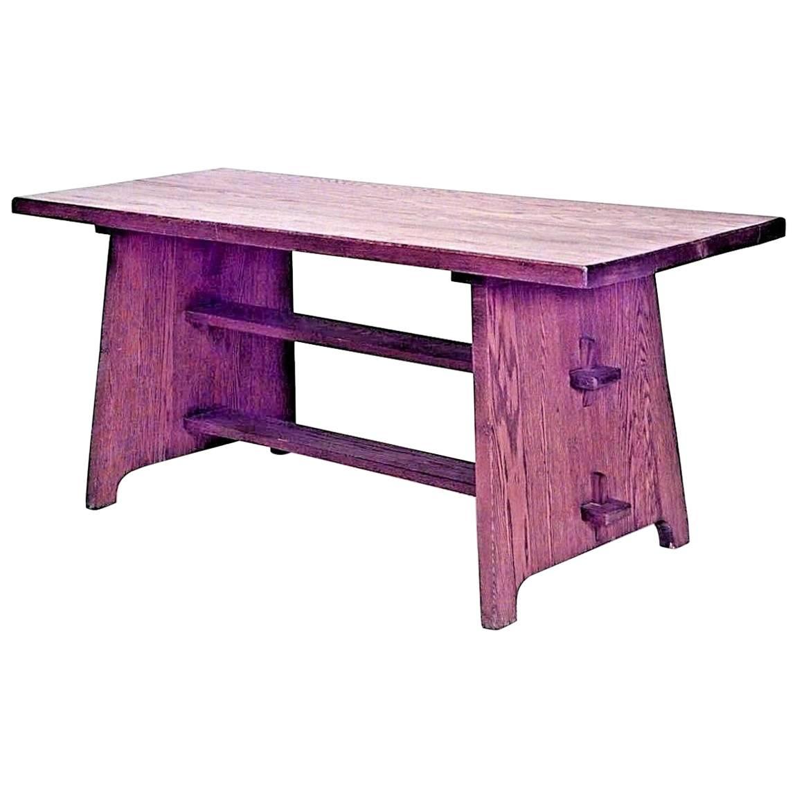 American Mission Oak Rectangular Dining Table For Sale