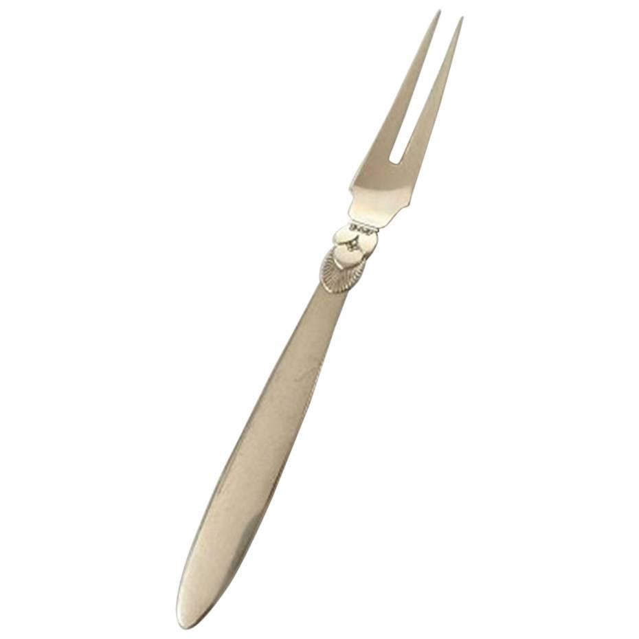 Jensen Dahlia Sterling Silver Meat Fork by Siegfried Wagner For