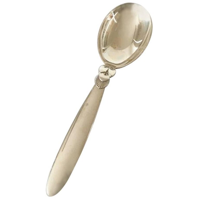 Jensen Sterling Silver Cactus Compote Spoon 161 For Sale at 1stDibs