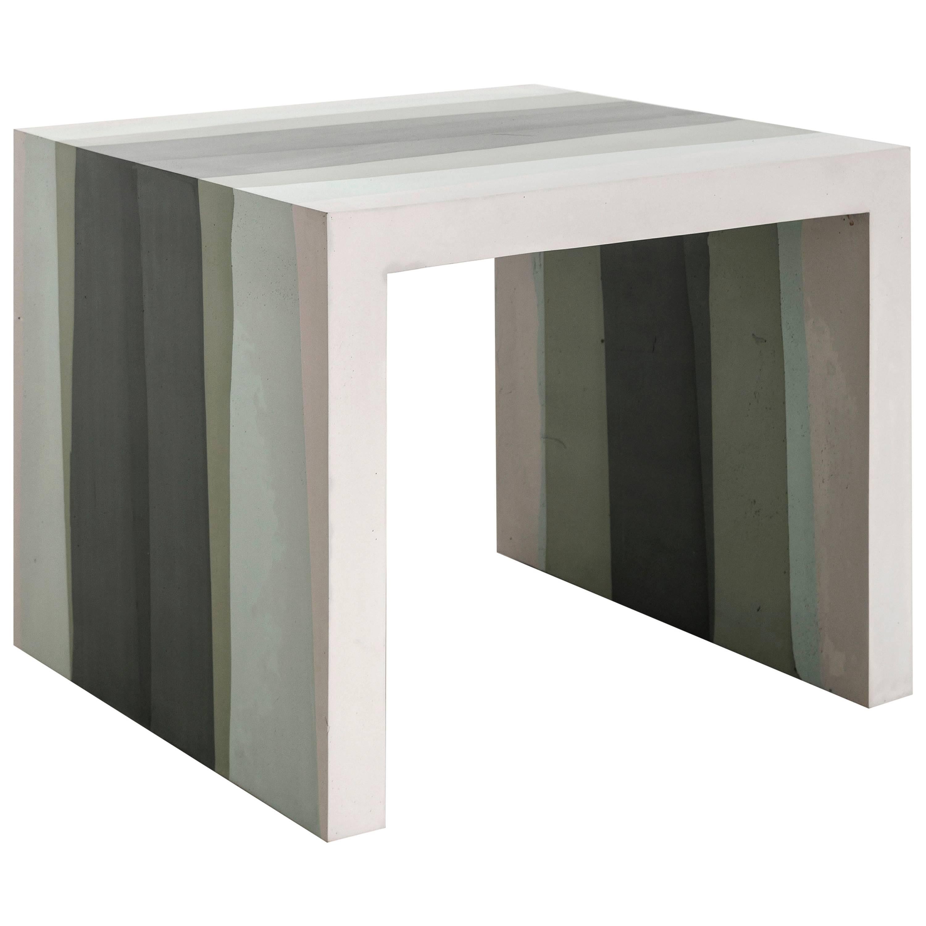 Fade Side Table, Hunter Green Cement by Fernando Mastrangelo
