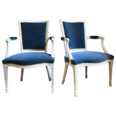 Pair of Adam Gessoed Armchairs