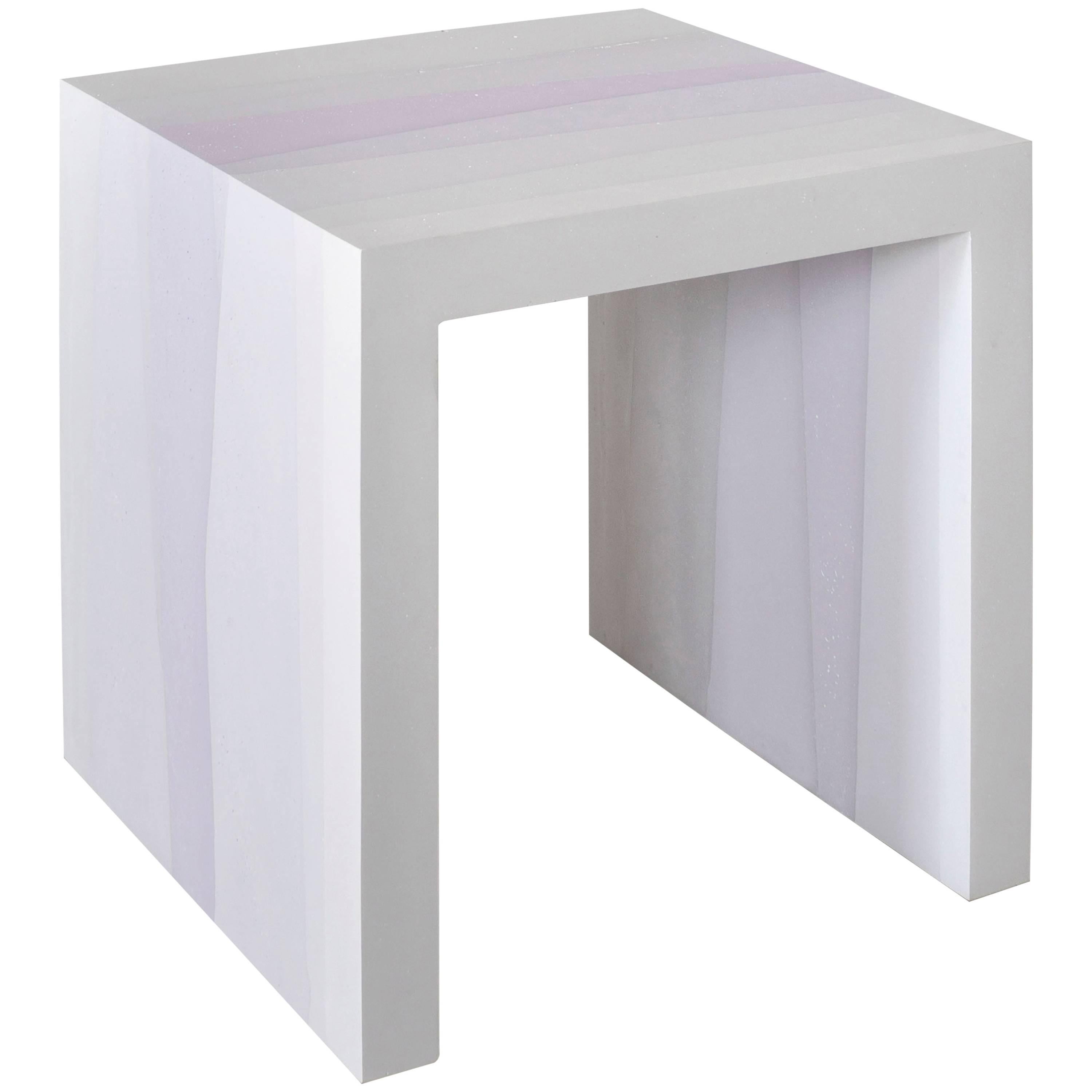 Fade Side Table, Lavender Cement by Fernando Mastrangelo For Sale