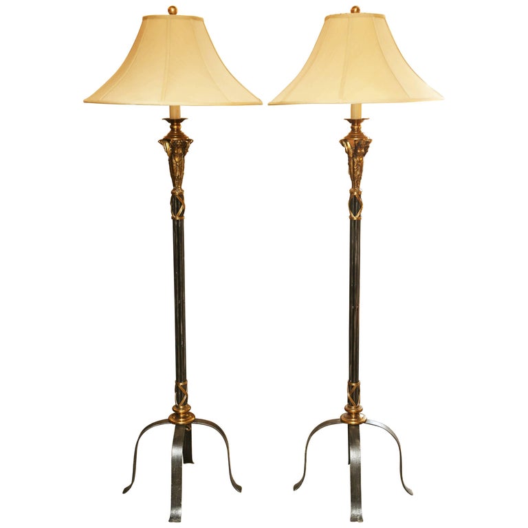 Superb Pair of Vintage MaitlandSmith Iron Floor Lamps at 1stDibs maitland smith floor lamp