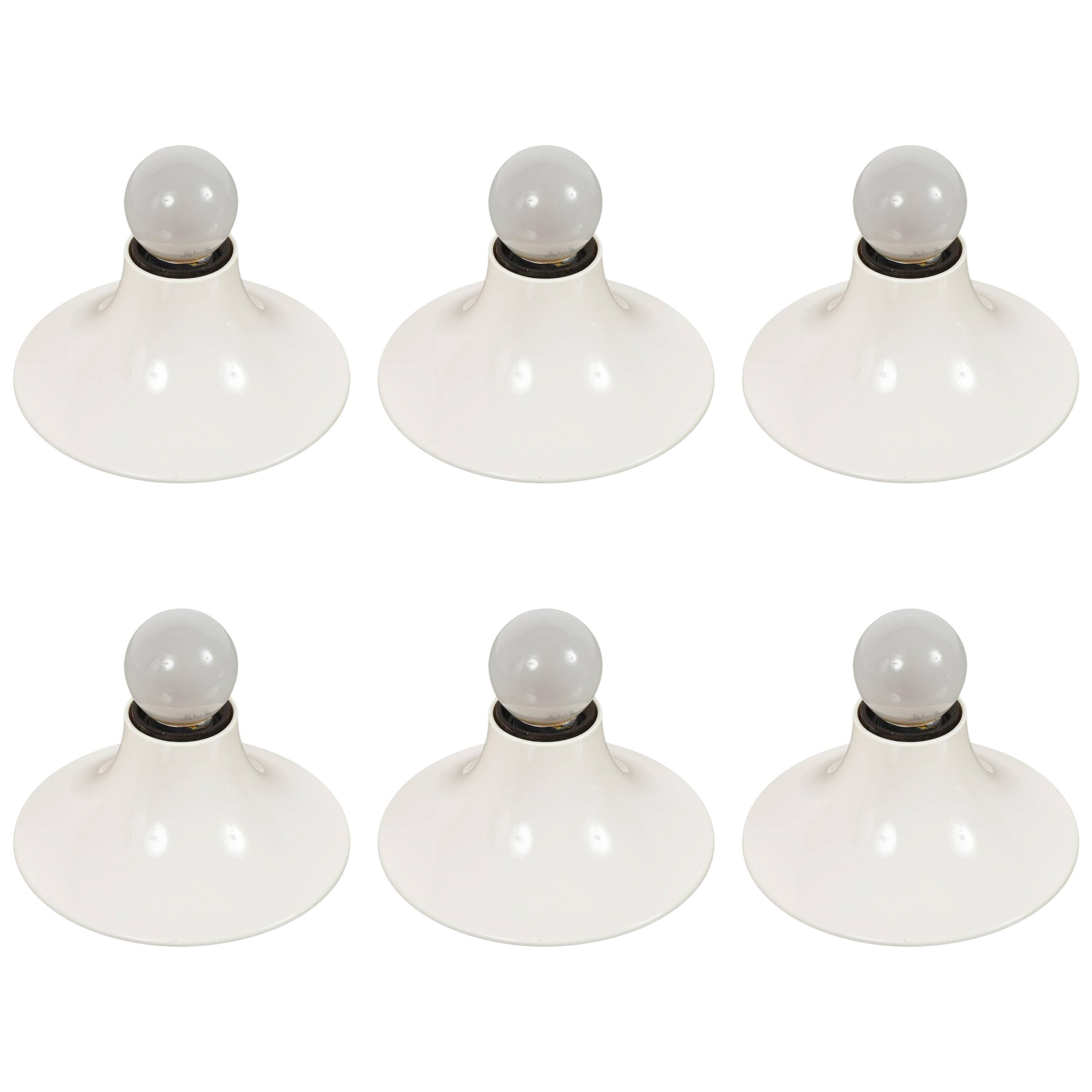 Set of Six Ceiling Lamps Model Teti Designed by Vico Magistretti for Artemide