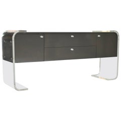 Lucite and Lacquered Wood Sideboard