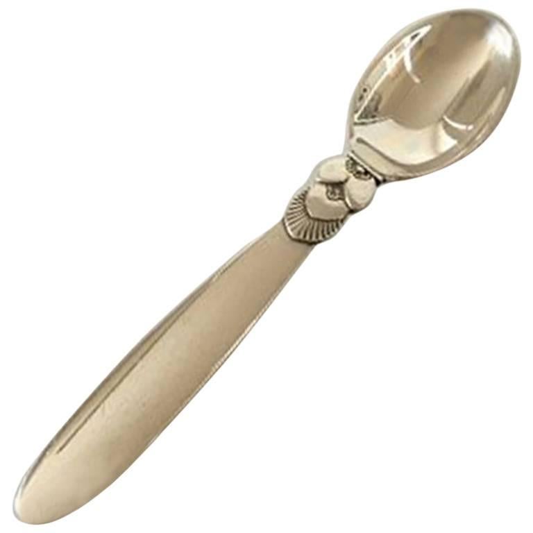 Georg Jensen Sterling Silver Cactus Mocca Spoon #035 For Sale