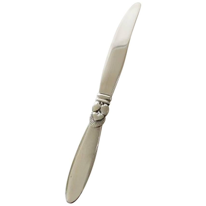 Georg Jensen Sterling Silver Cactus Fruit Knife in All Silver For Sale