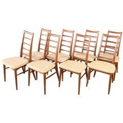 Set of Eight Niels Kofoed for Koefoeds Hornslet “Lis” Teak Dining Chairs