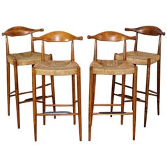 Retro Four Teak Arthur Umanoff Danish Mid-Century Modern Cow Horn Stools