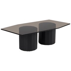 100xbtr Skew Coffee Table in Bronze Glass and Paperstone Base