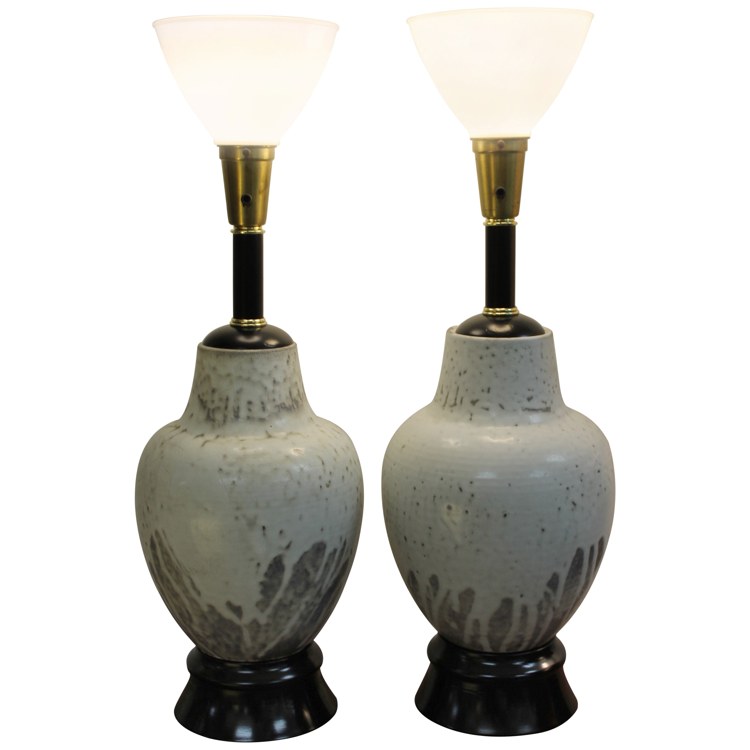 Pair of Ceramic Lamps by Casual Lamps of California For Sale at 1stDibs
