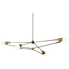 Church 4 Arm Pendant White & Brass by Brendan Ravenhill