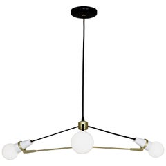 Church 3 Arm Pendant White & Brass by Ravenhill Studio