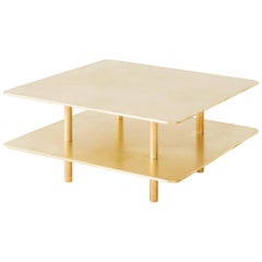 Contemporary Two Tier Strata Coffee Table in Brass by Fort Standard