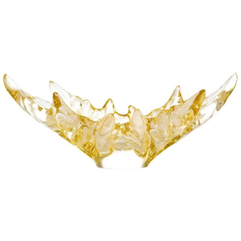Lalique Medium Champs-Élysées Bowl in Gold Crystal For Sale
