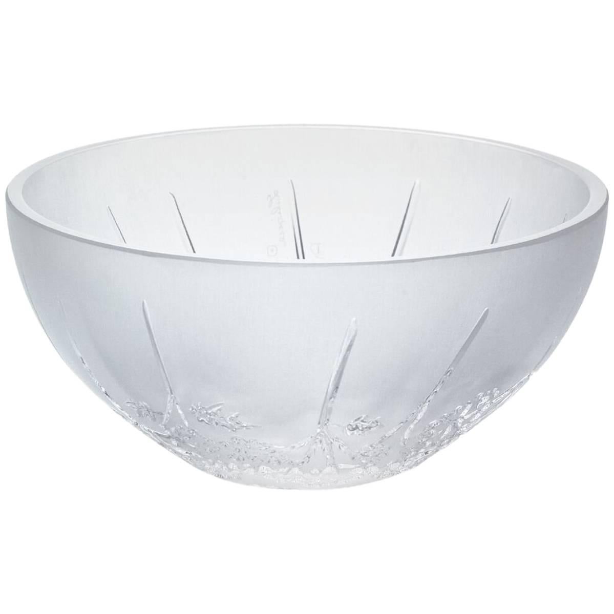 Lalique Ombelles Hollow Bowl Small Clear Crystal For Sale