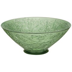 Lalique Ombelles Bowl Green Crystal
