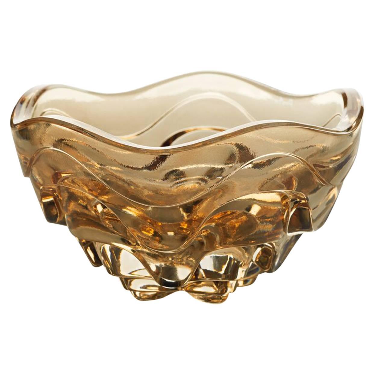 Lalique Vibration Box Gold Luster Crystal