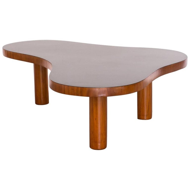 Free Form Coffee Table In The Manner Of Jean Royère Three Wooden Free Form Coffee Table In The Manner Of Jean Royère Three Wooden Legs For