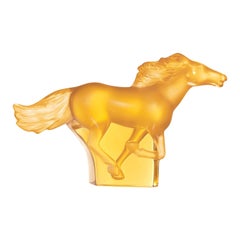 Lalique Kazak Horse Paperweight Clear Crystal
