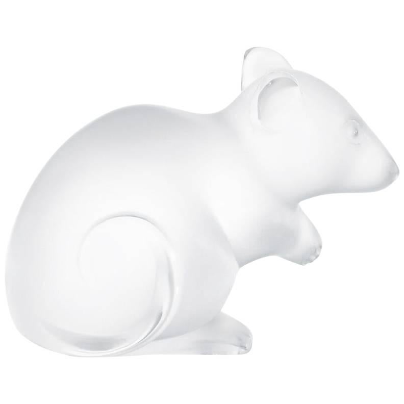 Lalique Mouse Seal Clear Crystal For Sale