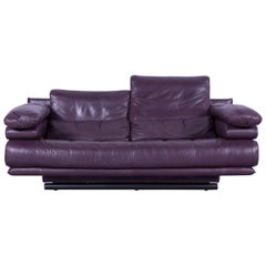 Used Rolf Benz 6500 Designer Leather Sofa Purple Three-Seater