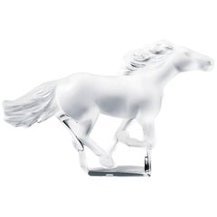 Lalique Kazak Running Horse Sculpture Clear Crystal