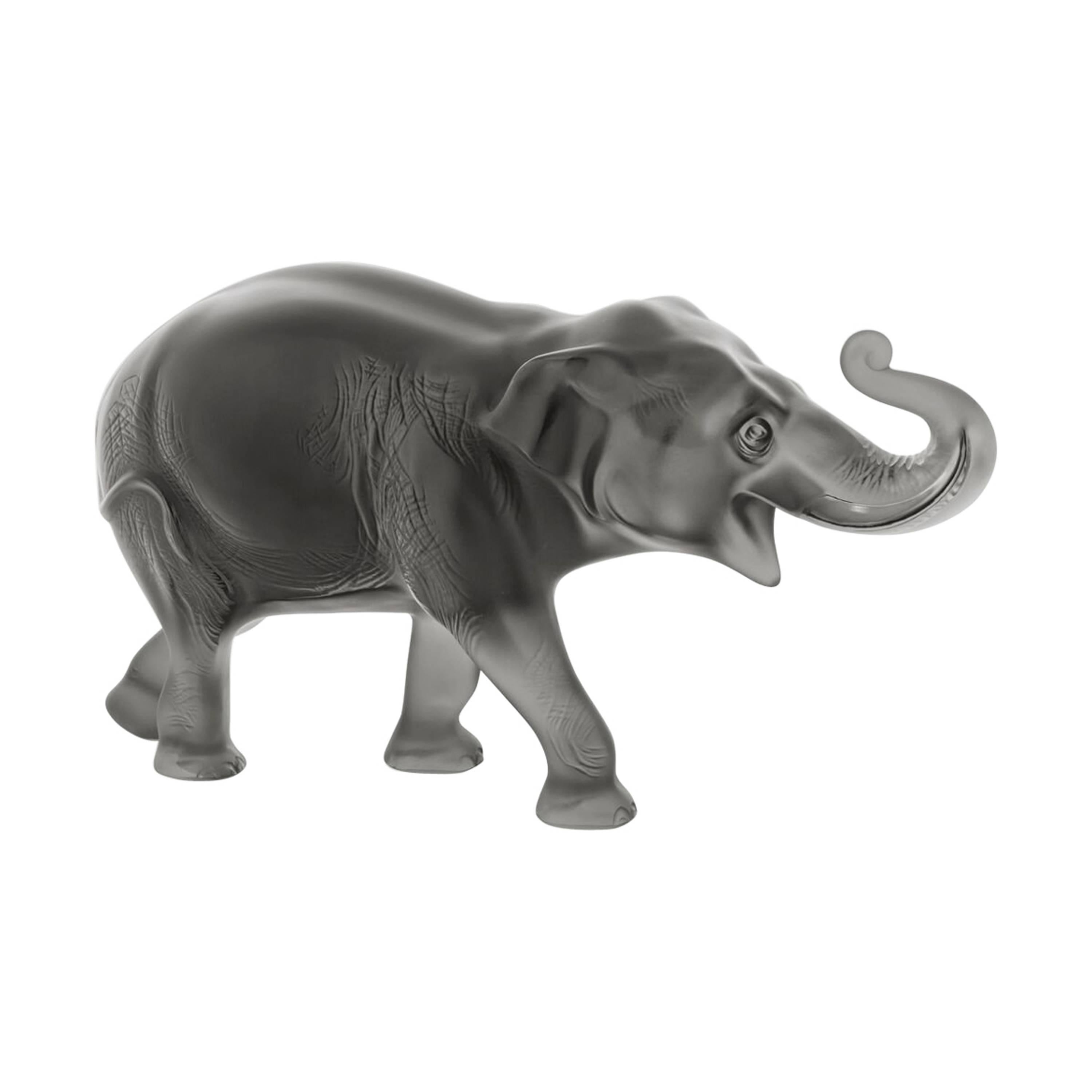 Lalique Sumatra Elephant Figure Gray Crystal Limited Edition 288 For Sale