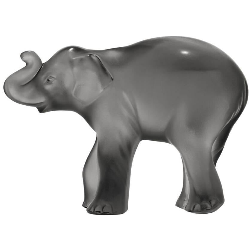 Lalique Timora Elephant Gray Crystal For Sale