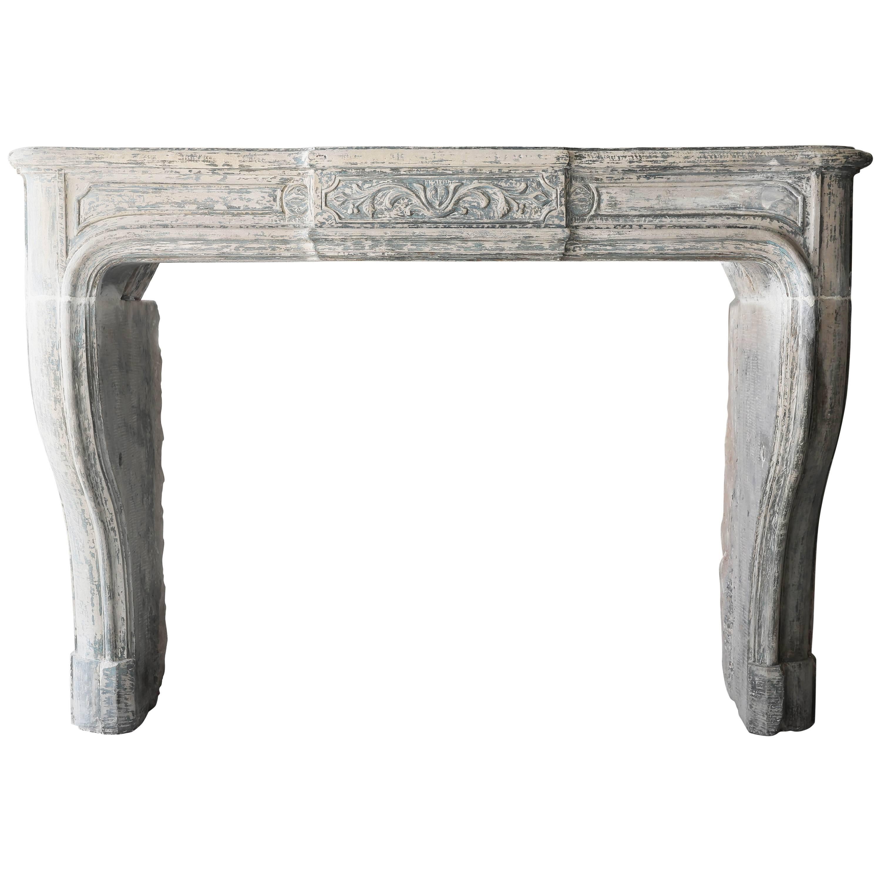 French Antique Fireplace of Limestone