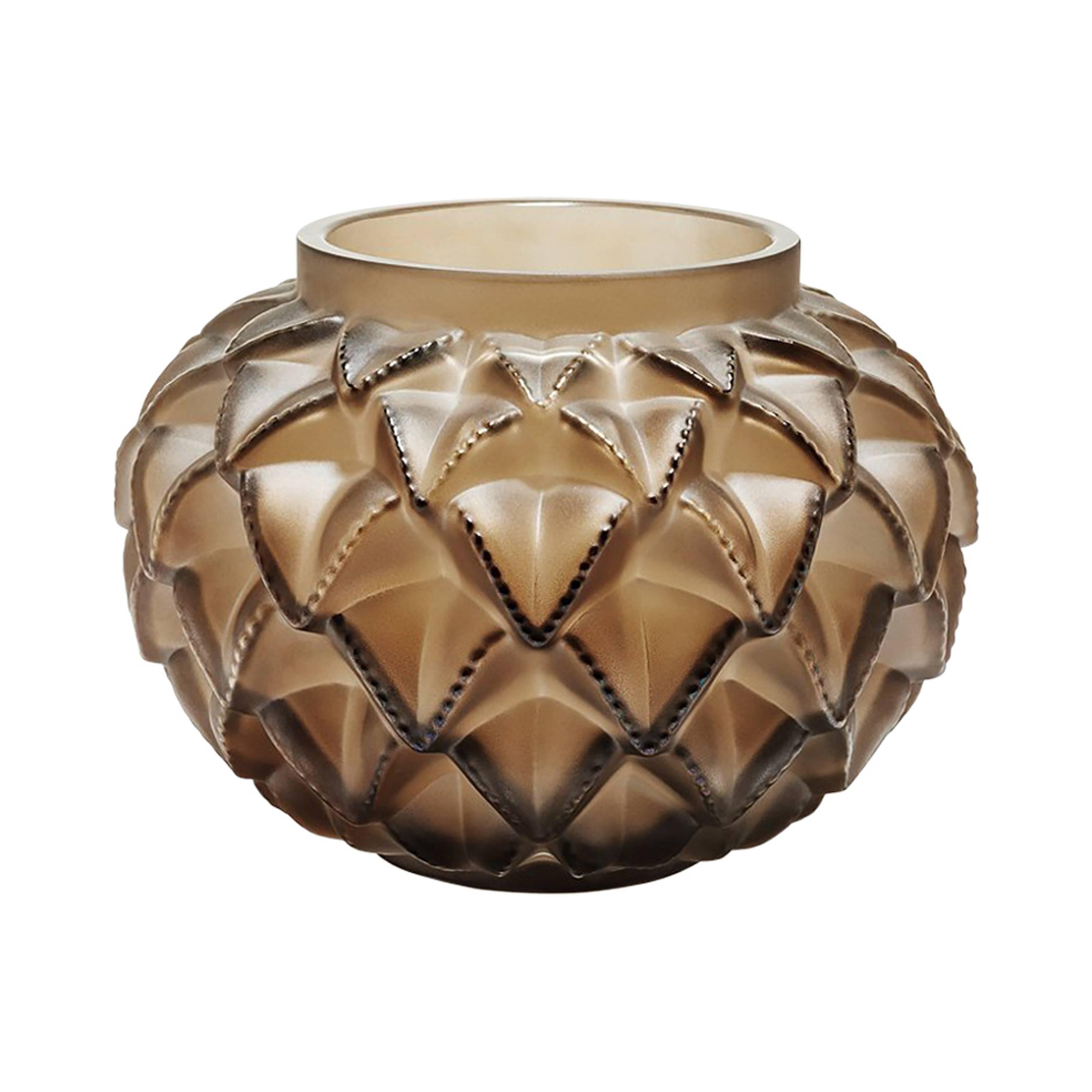 Lalique Languedoc Vase Bronze Crystal For Sale