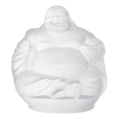 Lalique Happy Buddha Sculpture Clear Crystal