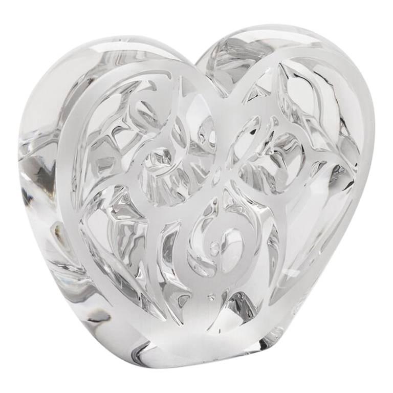 Lalique 'Music Is Love' Heart Clear Crystal Limited Edition 999 For Sale