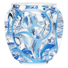 Lalique Tourbillons Vase Clear Crystal/Blue Patina Extra Large Ltd Ed 288