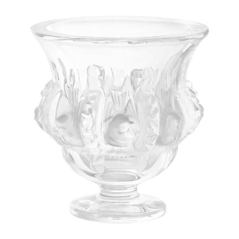 Lalique Dampierre Vase in Clear Crystal For Sale