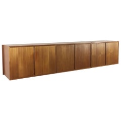 Original 1960s Floating Modular Teak Wall Unit by Poul Cadovius for Cado Denmark