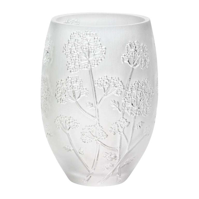 Lalique Medium Ombelles Vase in Clear Crystal For Sale at 1stdibs