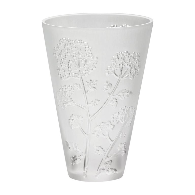 Lalique Ombelles Small Vase in Clear Crystal For Sale at 1stDibs