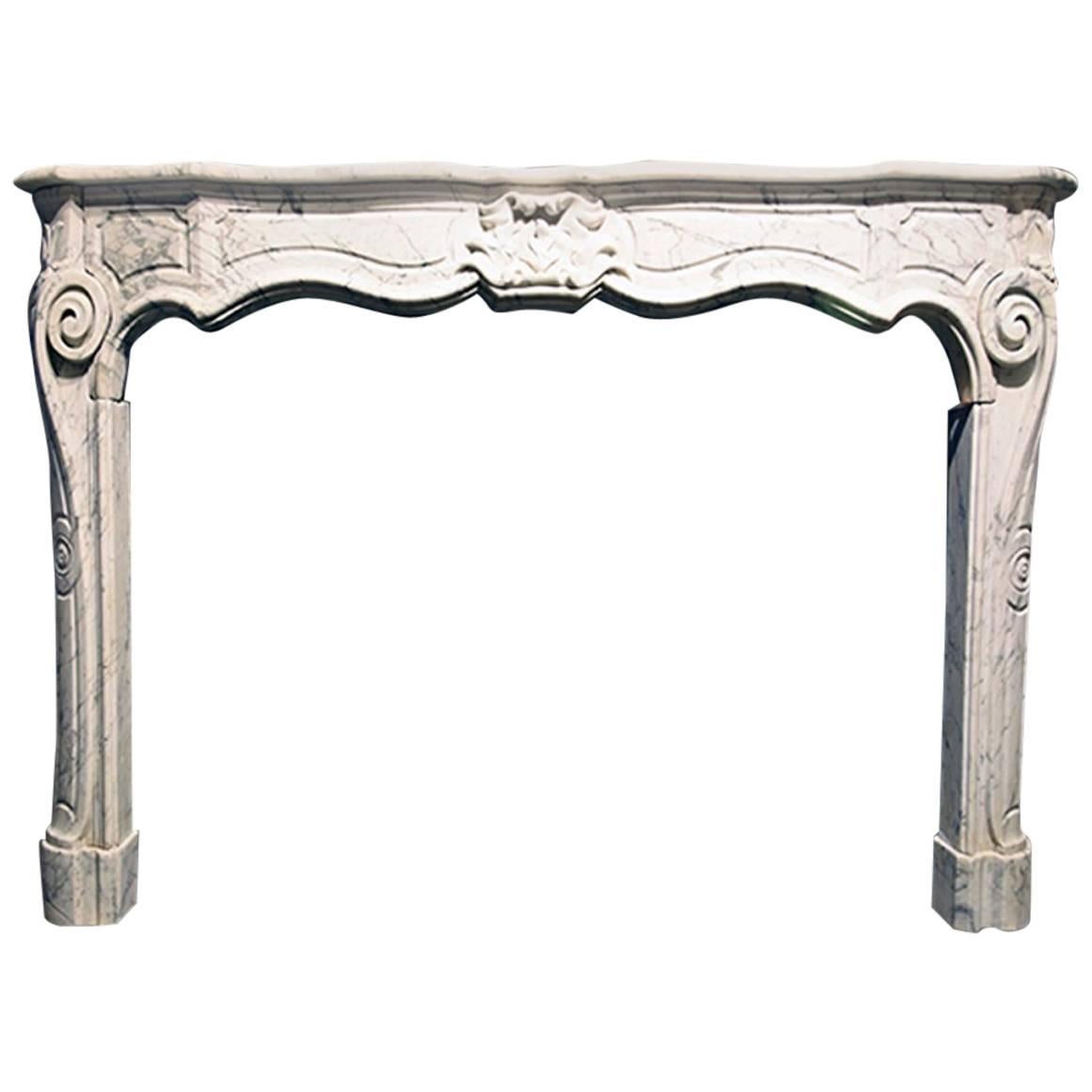 Exclusive Antique Marble Fireplace Louis XV Mantel 19th Century