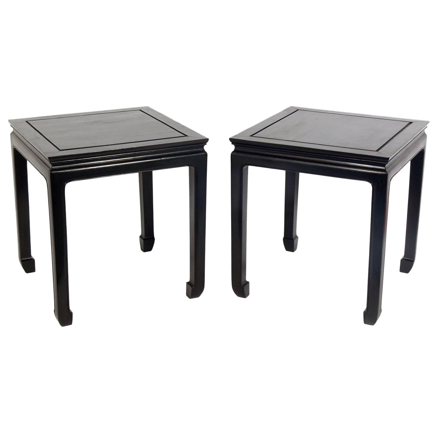 Pair of Asian Influenced End Tables or Nightstands